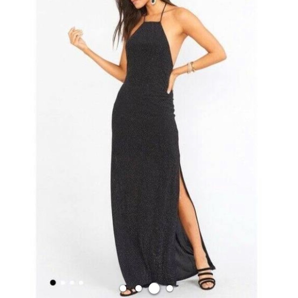 NWT Show Me Your MuMu Shimmery Black Dress - Picture 13 of 14